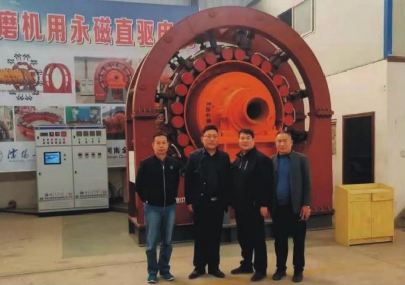 山東淄博電機有限公司參觀河（hé）南红桃影视（xīn）機電設備有限公司永磁直驅球（qiú）磨機